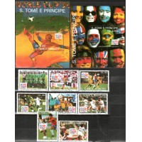 1993  St Tome E Principe  M1424-1431+1432/B303+1433/B304   1994 World championship on football of USA